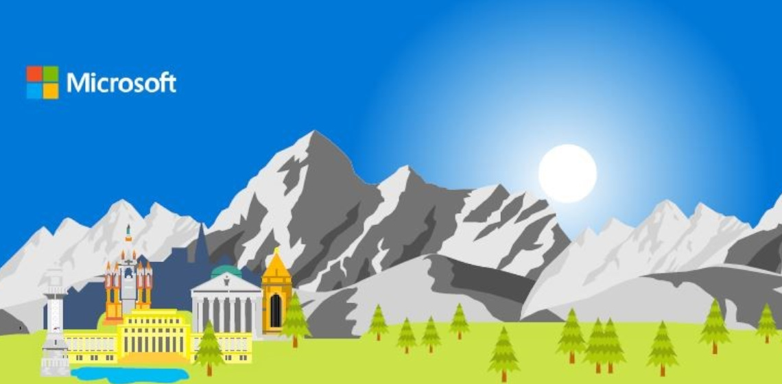Illustration von Primo Amrein mit Microsoft Logo