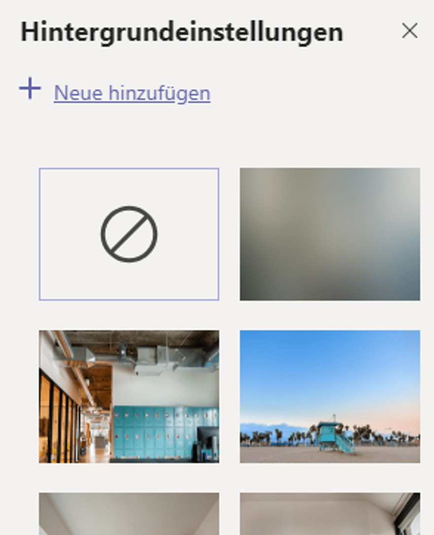 Screenshot Hintergrundeinstellungen