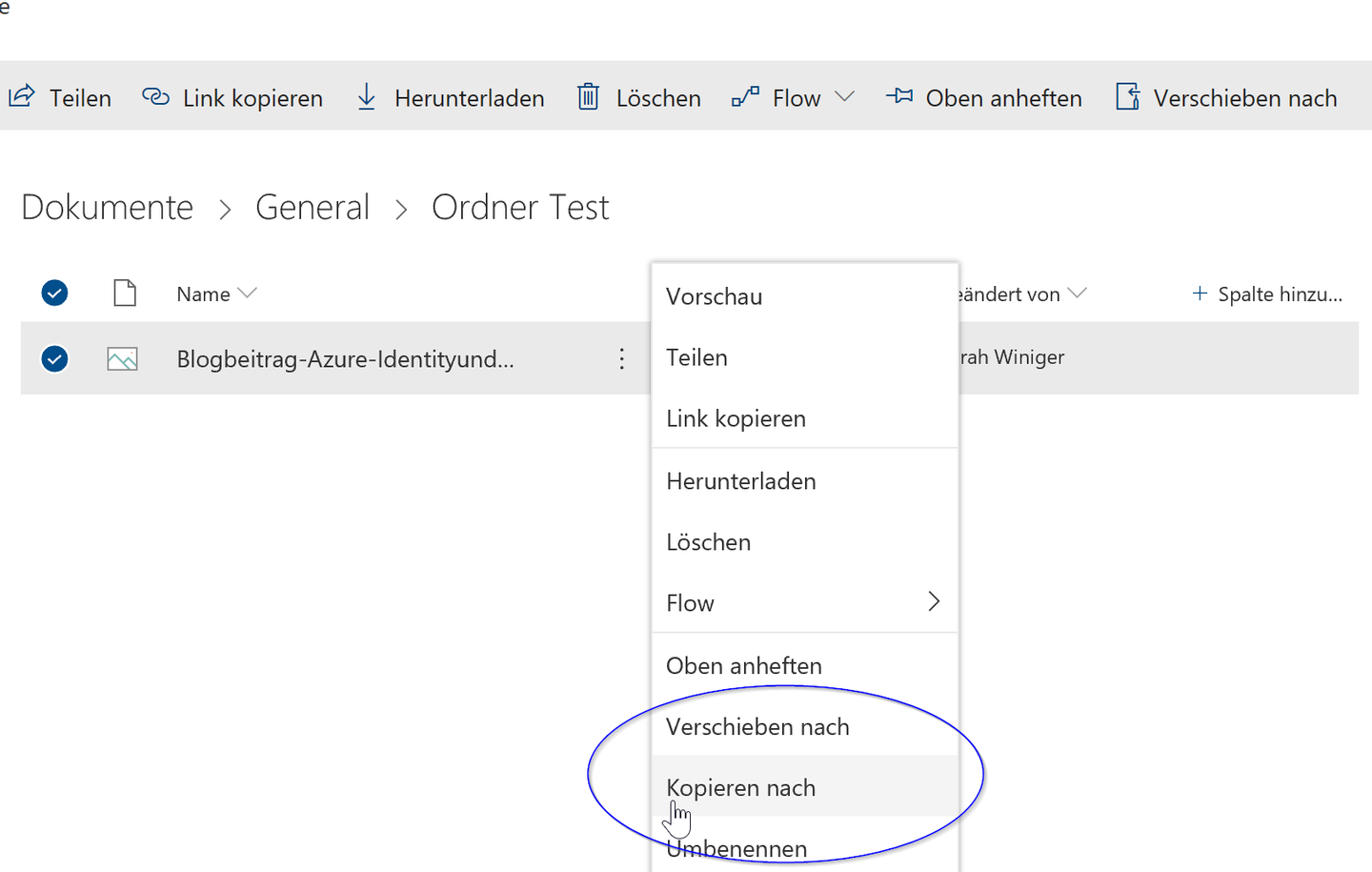 Screenshot zeigt Maus-Cursor auf